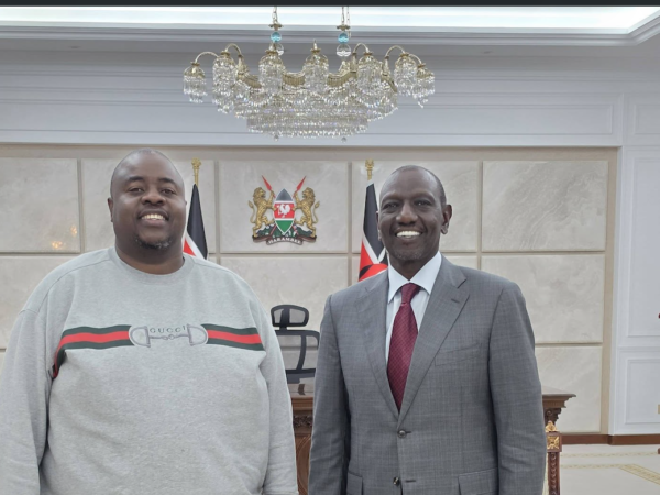 Wicknell Chivhayo with Kenyan president William Ruto